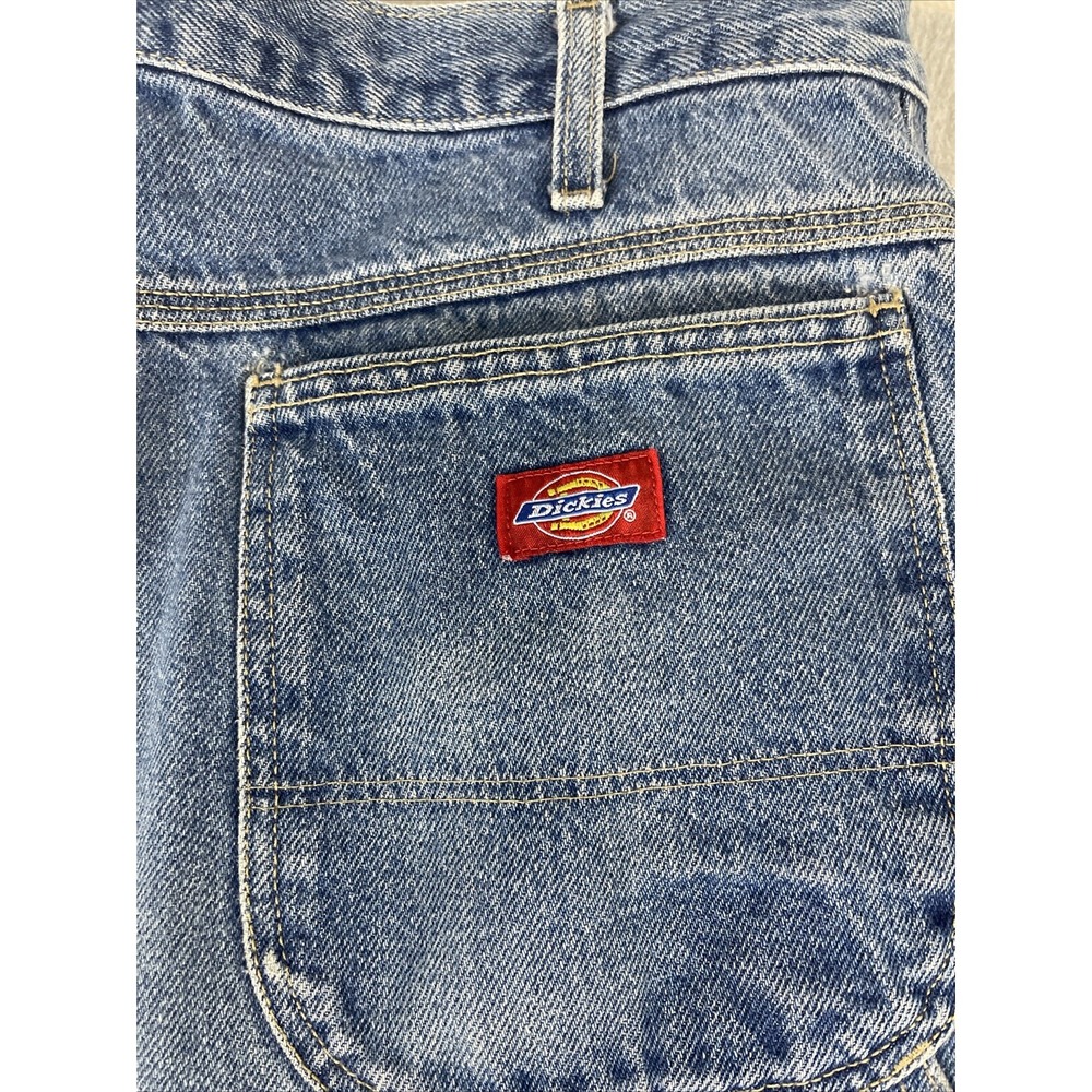 Vintage Dickies Carpenter Y2K Dickies Denim Blue Jeans Logo Men's Size 36x30 - Picture 5 of 11